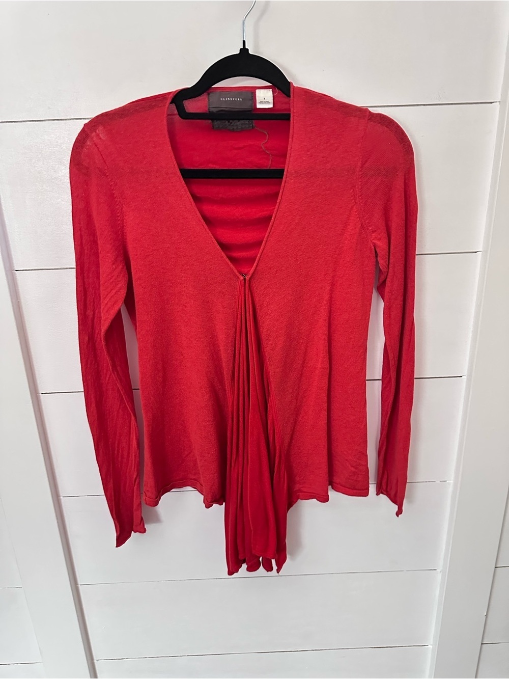 Anthropology Guinevere S cascade snapshot red linen cardigan lagonlook boho Y2K